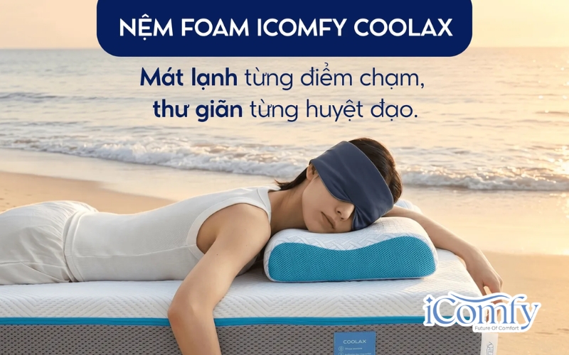 So sánh nệm cao su hybrid và nệm foam - Loại nào tốt hơn? 6 Nệm foam iComfy Coolax