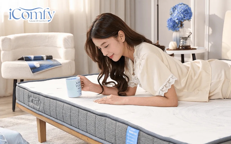 So sánh nệm gel foam và memory foam? Nên chọn nệm nào tốt hơn? 8 iComfy Basic 2.0