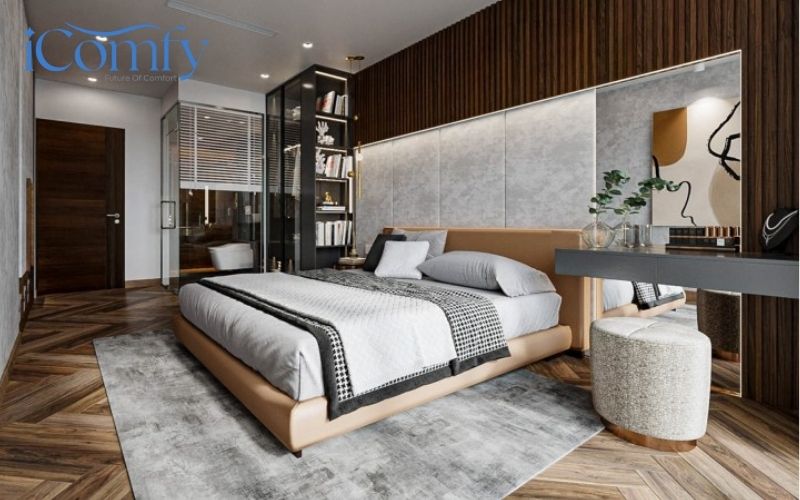 Cách chọn nệm cho phòng ngủ biệt thự cực chuẩn 4 Thiết kế và màu sắc nệm cần hài hòa với không gian phòng ngủ biệt thự
