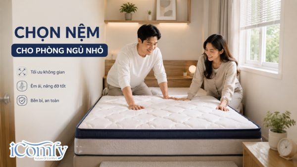 Bí kíp chọn nệm cho phòng ngủ nhỏ giúp tối ưu không gian