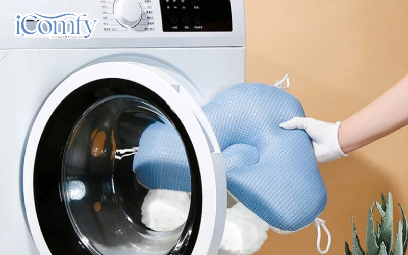 Có thể giặt nguyên chiếc bằng máy giặt và phơi trực tiếp dưới nắng với gối hạt xốp