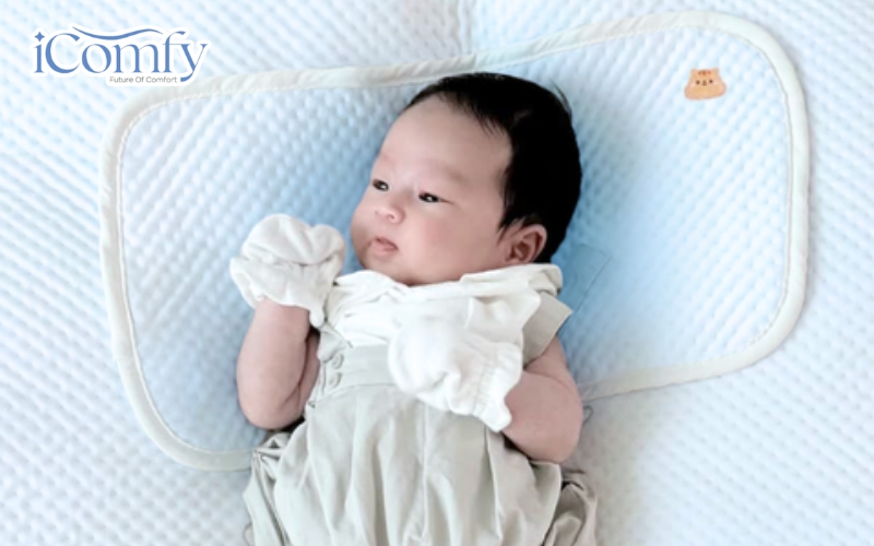Gối nước làm mát cho trẻ thường được làm từ chất liệu nhựa dẻo mềm