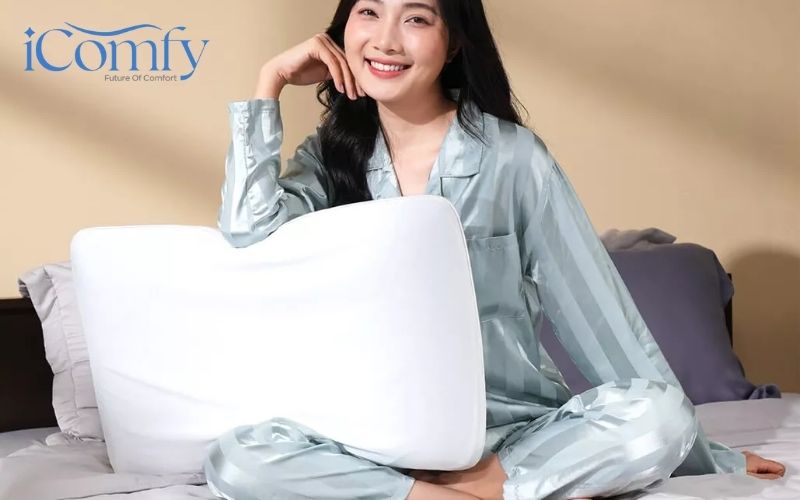 Nên sử dụng gối lồi lõm hay gối phẳng? Ưu và nhược điểm cho từng loại 9 Gối foam Comfy Airflow Max