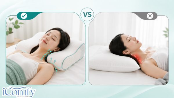 Gối lồi lõm hay gối phẳng? Lựa chọn nào tốt cho cột sống cổ?