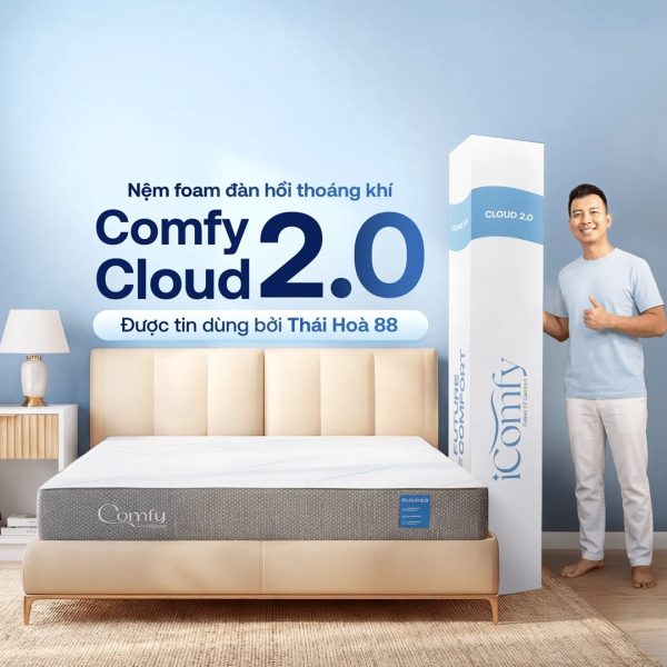Nệm foam iComfy Cloud 2.0 đàn hồi và vững chãi