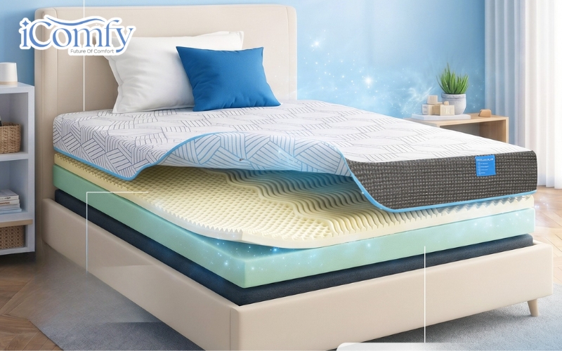 So sánh nệm foam và nệm lò xo: Lựa chọn nào tốt hơn cho sức khỏe? 2 Một số dòng cao cấp còn được tích hợp công nghệ làm mát hoặc foam đặc biệt