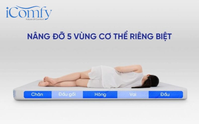 Đánh giá nệm foam hỗ trợ cột sống Comfy Cloud 1.0 có chất lượng ra sao? 4 Dòng nệm Comfy Cloud 1.0 có khả năng nâng đỡ cơ thể một cách tối ưu