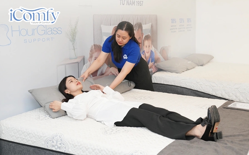 Dễ dàng đến showroom để nằm thử, so sánh sản phẩm và nhận tư vấn trực tiếp