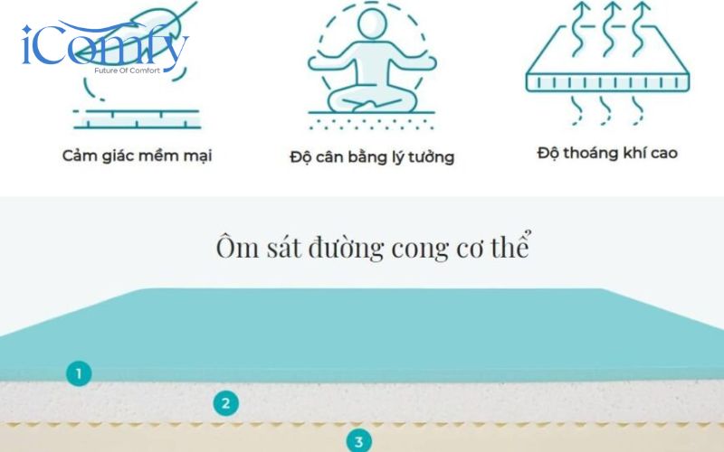 Nệm foam Nhật - Sức hút từ thương hiệu và chất lượng vượt trội 3 Nệm foam Nhật sở hữu nhiều tính năng vượt trội