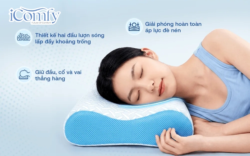 Bí quyết chọn gối cho người đau cổ ngủ ngon, giảm đau vai gáy 5 Gối foam Comfy Nami