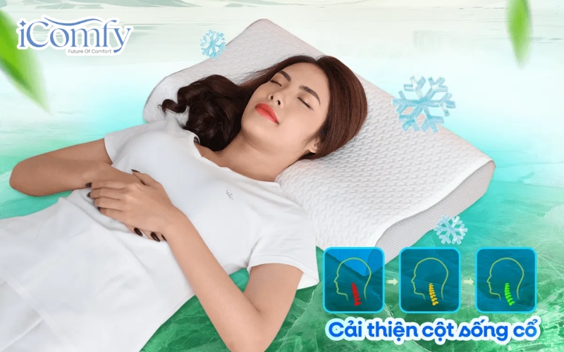 Bí quyết chọn gối cho người đau cổ ngủ ngon, giảm đau vai gáy 7 Gối cao su Gummi Contour Massage