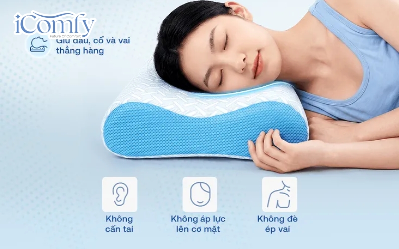 Cách chọn gối cho người thoát vị đĩa đệm giúp giảm đau, ngủ sâu 7 Gối Comfy Nami