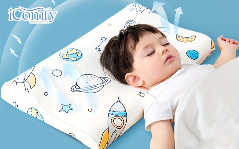 Kinh nghiệm chọn mua gối cho trẻ sơ sinh an toàn, đúng cách 4 Độ cao của gối cần thay đổi theo độ tuổi của trẻ để đảm bảo