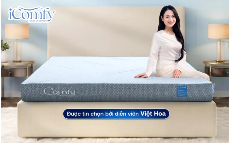 iComfy là địa chỉ đáng cân nhắc nhờ tập trung vào các dòng nệm foam có khả năng nâng đỡ linh hoạt, đàn hồi tốt