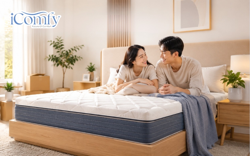 Độ dày ảnh hưởng trực tiếp đến khả năng chịu lực và mức độ nâng đỡ của nệm