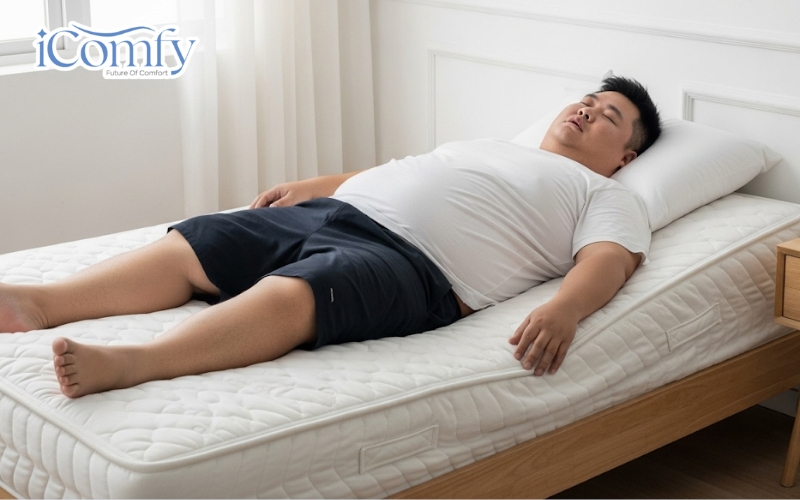 Người nặng cân tạo lực ép lớn hơn lên bề mặt nệm, đặc biệt tại vai, hông, thắt lưng và vùng cột sống