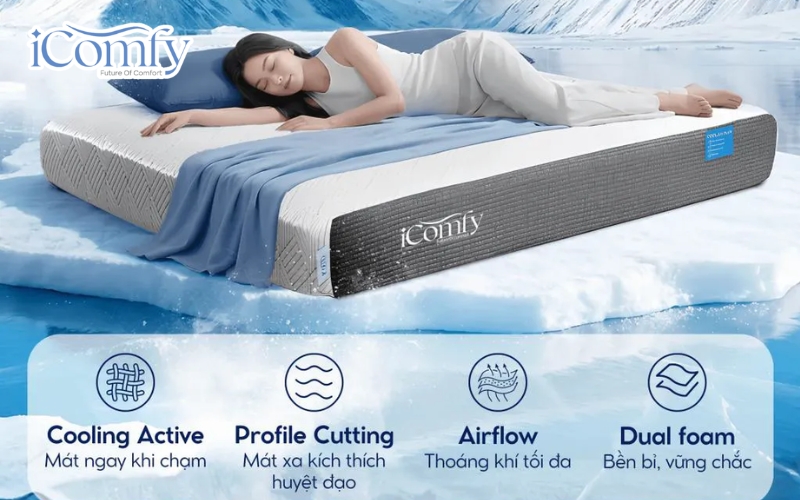 Nệm foam iComfy Coolax đa tầng