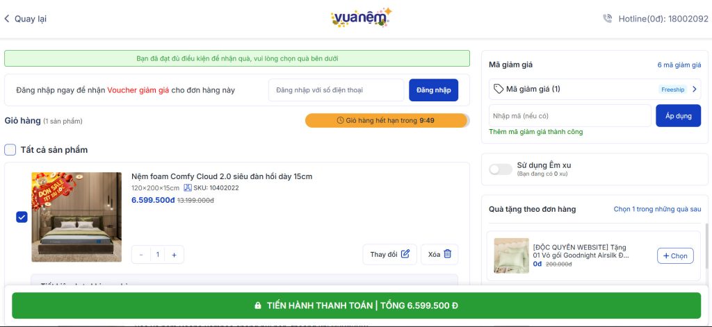 Nhấn nút Thanh Toán