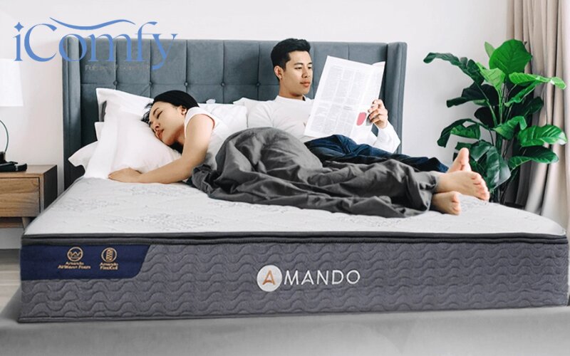 TOP 7 nệm 1m8x2m đáng mua nhất hiện nay & Bảng giá 2026 7 Nệm lò xo Amando độ dày 23cm, không gây tiếng ồn