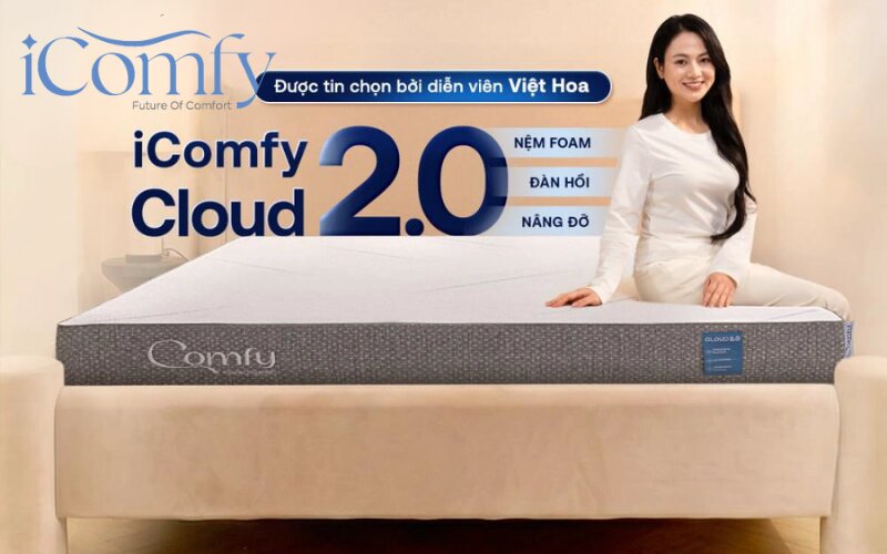 Bảng giá nệm 2mx2m2 chính hãng, mới nhất 2026 7 Comfy Cloud 2.0 nâng đỡ 5 vùng chính xác, hạn chế co cứng mỗi khi thức dậy