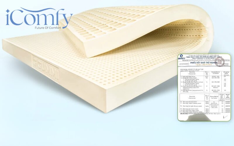 Nệm cao su thiên nhiên có độ đàn hồi ổn định, nâng đỡ theo từng vùng cơ thể