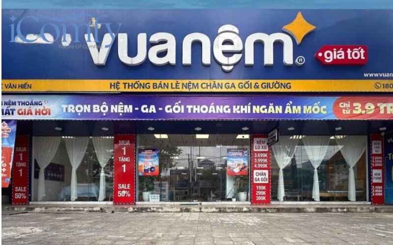 Bảng giá nệm 2mx2m2 chính hãng, mới nhất 2026 9 Vua Nệm với hơn 170 cửa hàng phủ rộng toàn quốc