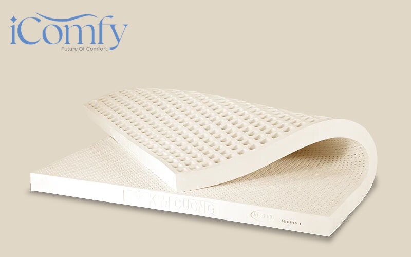 Nệm cao su thiên nhiên Kim Cương độ đàn hồi tốt, độ bền cao