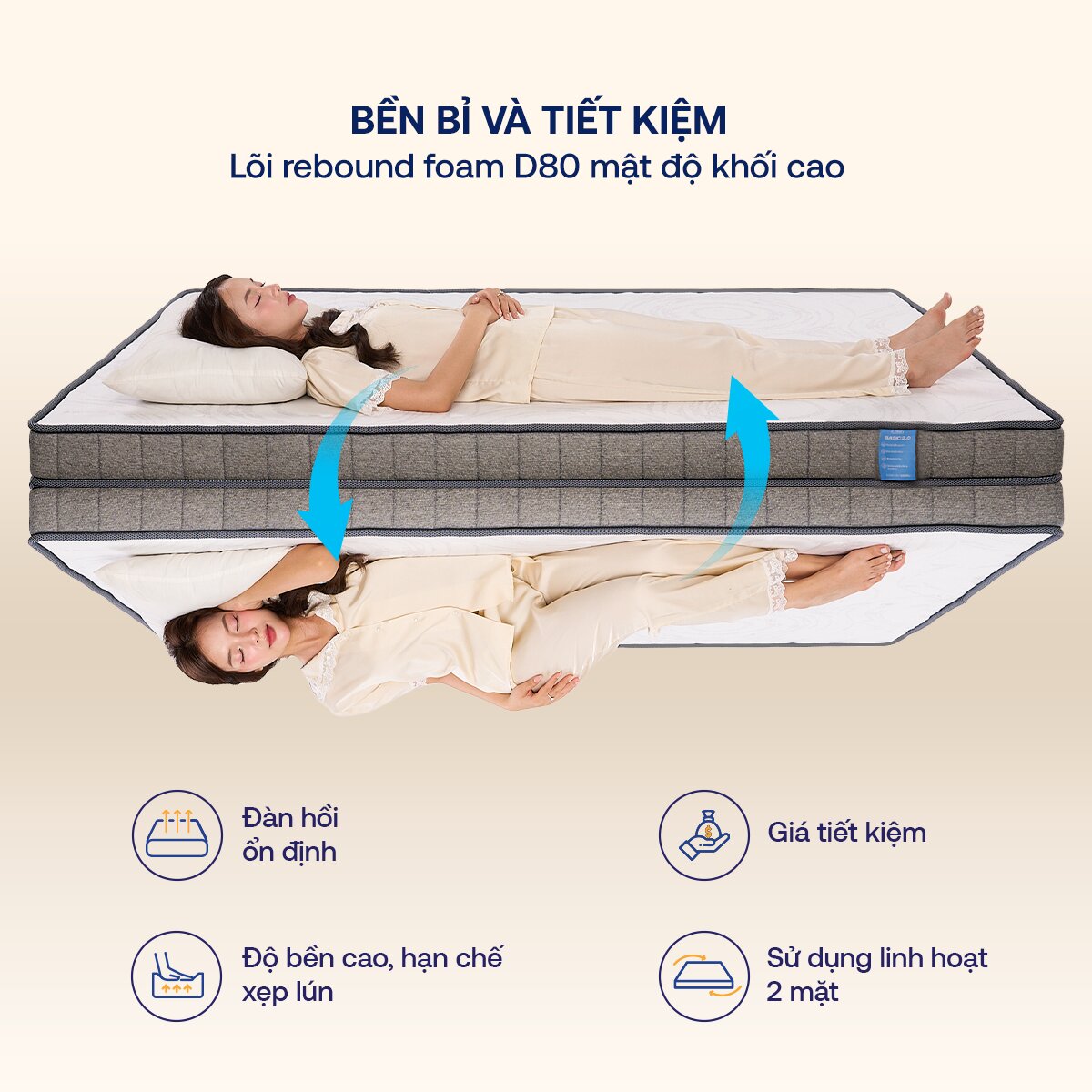 Tuổi thọ nệm cao, ít bị lún xẹp