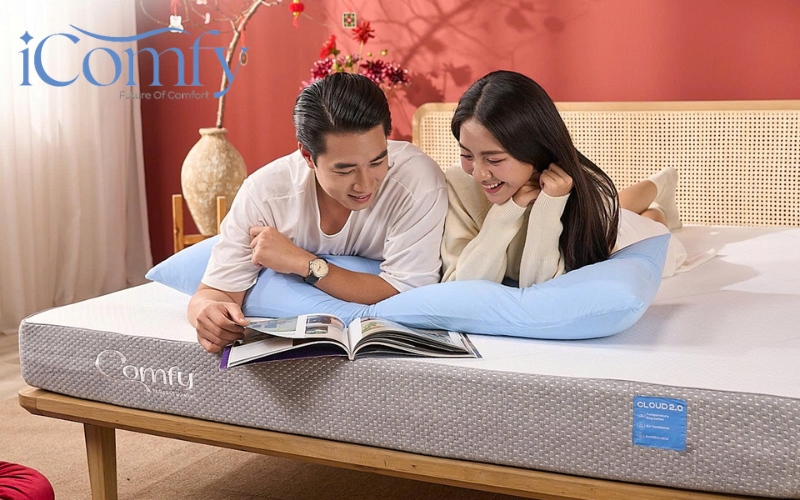 TOP 10 dòng nệm giá rẻ dưới 1 triệu ngủ êm, không đau lưng 11 iComfy - Thương hiệu bán nệm uy tín chất lượng, trả góp 0%