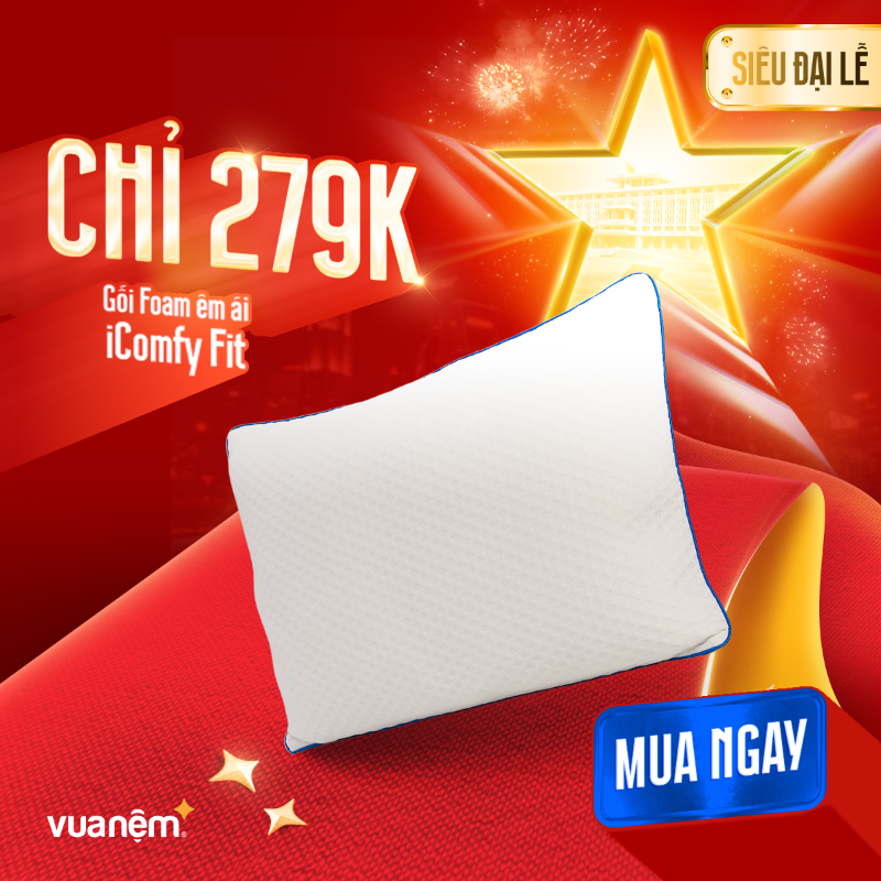 Sale Tưng Bừng – Mừng Đại Lễ 7 Gối Foam iComfy Fit