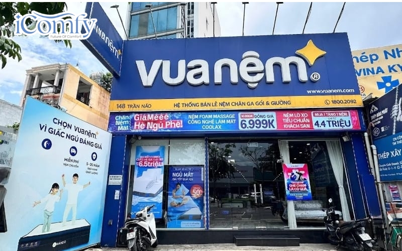 Vua Nệm & iComfy nổi bật nhờ quy mô showroom rộng khắp, danh mục sản phẩm đa dạng