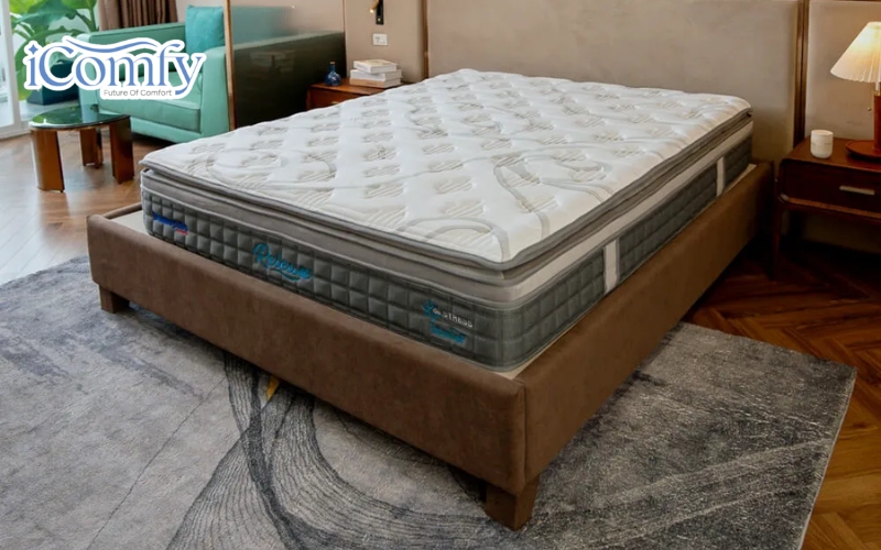 Nệm dày 50cm - Có nên đầu tư giấc ngủ khách sạn 5 sao tại nhà? 4 Khi chọn nệm 50cm, nguyên tắc là phải sử dụng khung giường thấp