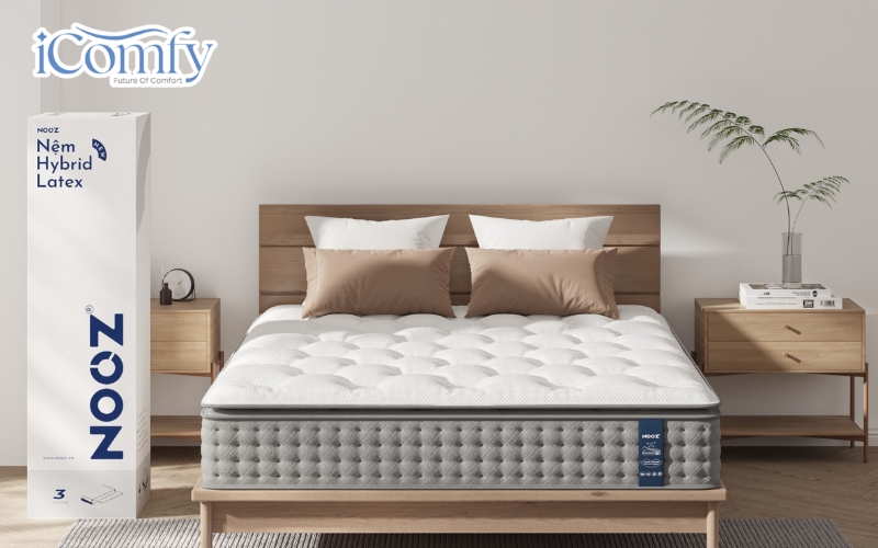 Nệm hybrid (đa tầng) là gì? Tìm hiểu chi tiết ưu, nhược điểm 14 Điểm cộng đáng giá nằm ở lớp Latex thoáng khí, kháng khuẩn tự nhiên cùng các tầng foam nâng đỡ