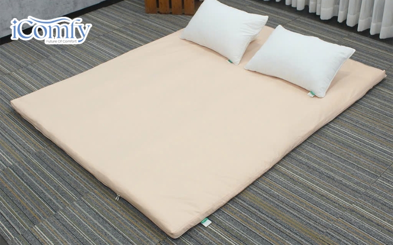 Nệm trải sàn: Ưu, nhược điểm và cách chọn nệm phù hợp 6 Nệm trải sàn mỏng thường chỉ có độ dày khoảng vài cm