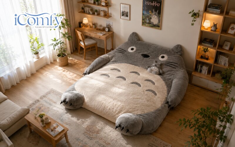 Nệm thú bông hình Gấu Totoro khổng lồ
