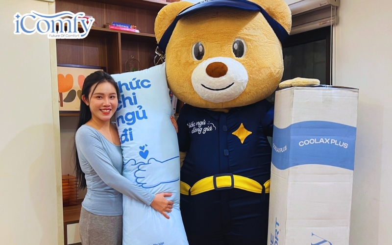 Nệm được đóng gói kỹ, vận chuyển nhanh, hỗ trợ trải nệm tại giường