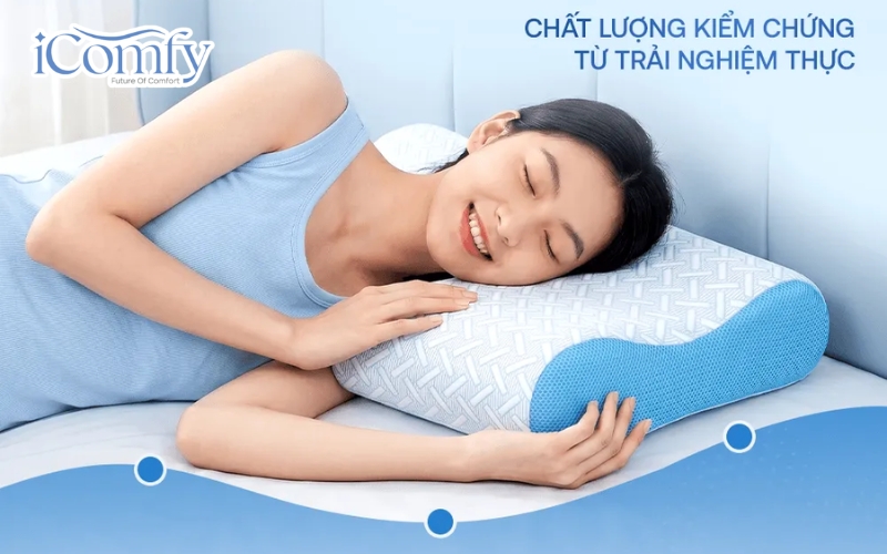 Nhờ cơ chế đàn hồi chậm, gối từ từ ôm sát đầu, cổ, vai, giữ cột sống luôn thẳng