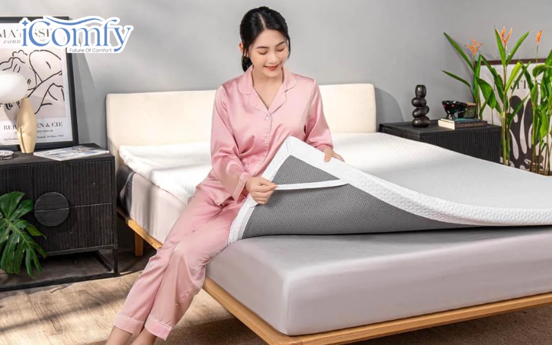 Bí quyết chọn đệm mùa đông ấm áp, ngủ ngon, bảo vệ sức khỏe 11 Hãy trải một lớp topper lên đệm