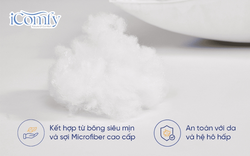 Với trọng lượng chỉ bằng 1/3 so với gối bông thông thường