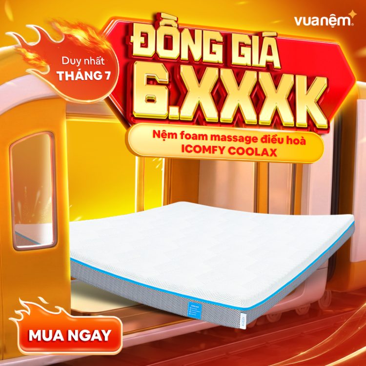 iComfy Sale Tháng 7: Siêu Sale Giữa Năm – Chăn Nệm Rẻ Quá 3 Nệm foam iComfy Coolax siêu mát