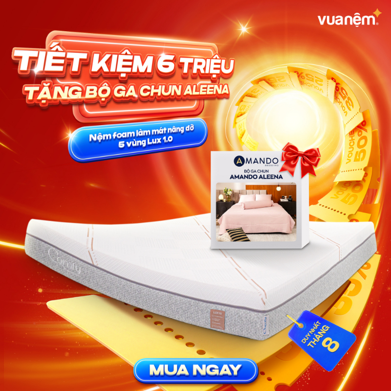 iComfy Sale Tháng 8: Sóng Sale Đổ Bộ – Rầm Rộ Tháng 8 6 Nệm foam cao cấp iComfy Lux 1.0