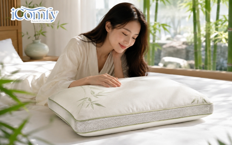 Gối tre là dòng gối được sản xuất từ sợi tre tự nhiên hoặc các vật liệu có nguồn gốc từ tre