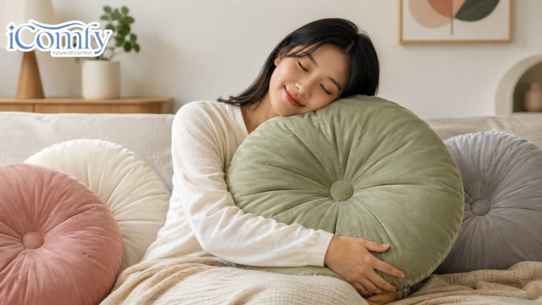 Gối tròn: Công dụng sức khỏe và xu hướng trang trí năm [hienthinam]