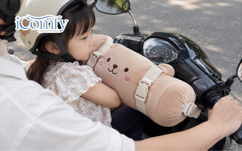 Gối đi xe máy 2 đầu có đai