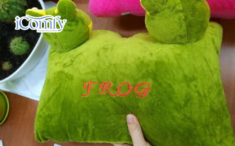 Gối đi xe máy 2 đầu ếch xanh dễ thương