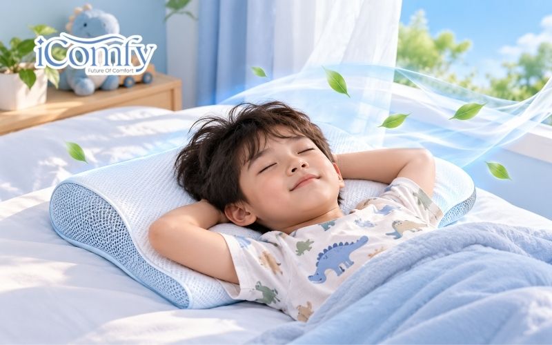Chất liệu vỏ gối kháng khuẩn, thấm mồ hôi trộm và êm dịu cho da