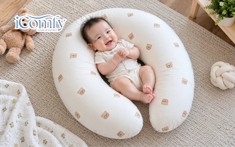 Khám phá kích thước gối chống trào ngược tiêu chuẩn 2026 4 Kích thước gối chữ C đa năng chống ọc sữa