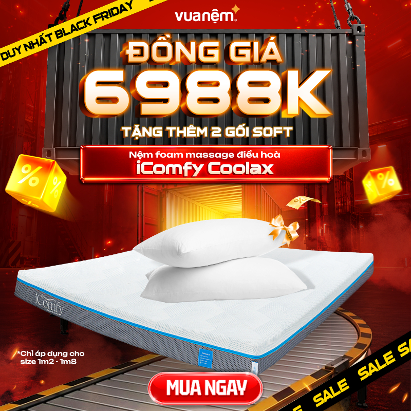 Nệm foam iComfy Coolax mát xa đa điểm
